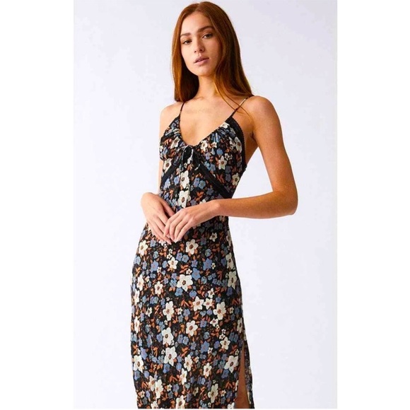 Intimately Free People “All I Wanted” Floral Black Slip Dress Size L - Picture 9 of 9